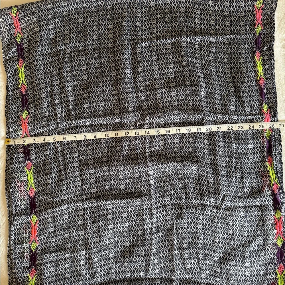 Old Navy Black and White scarf with Neon Trim
